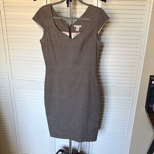 Tweed Brown Cap Sleeve Dress